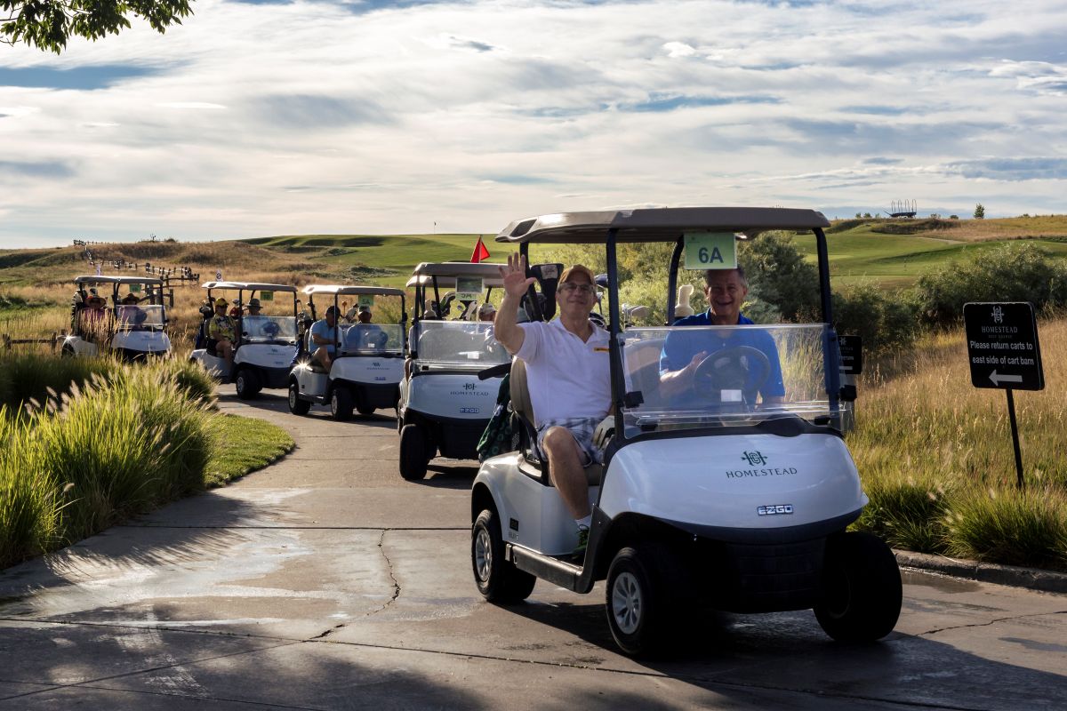 2026 Paws on the Green - golfers ready in their golf carts for a great tournament