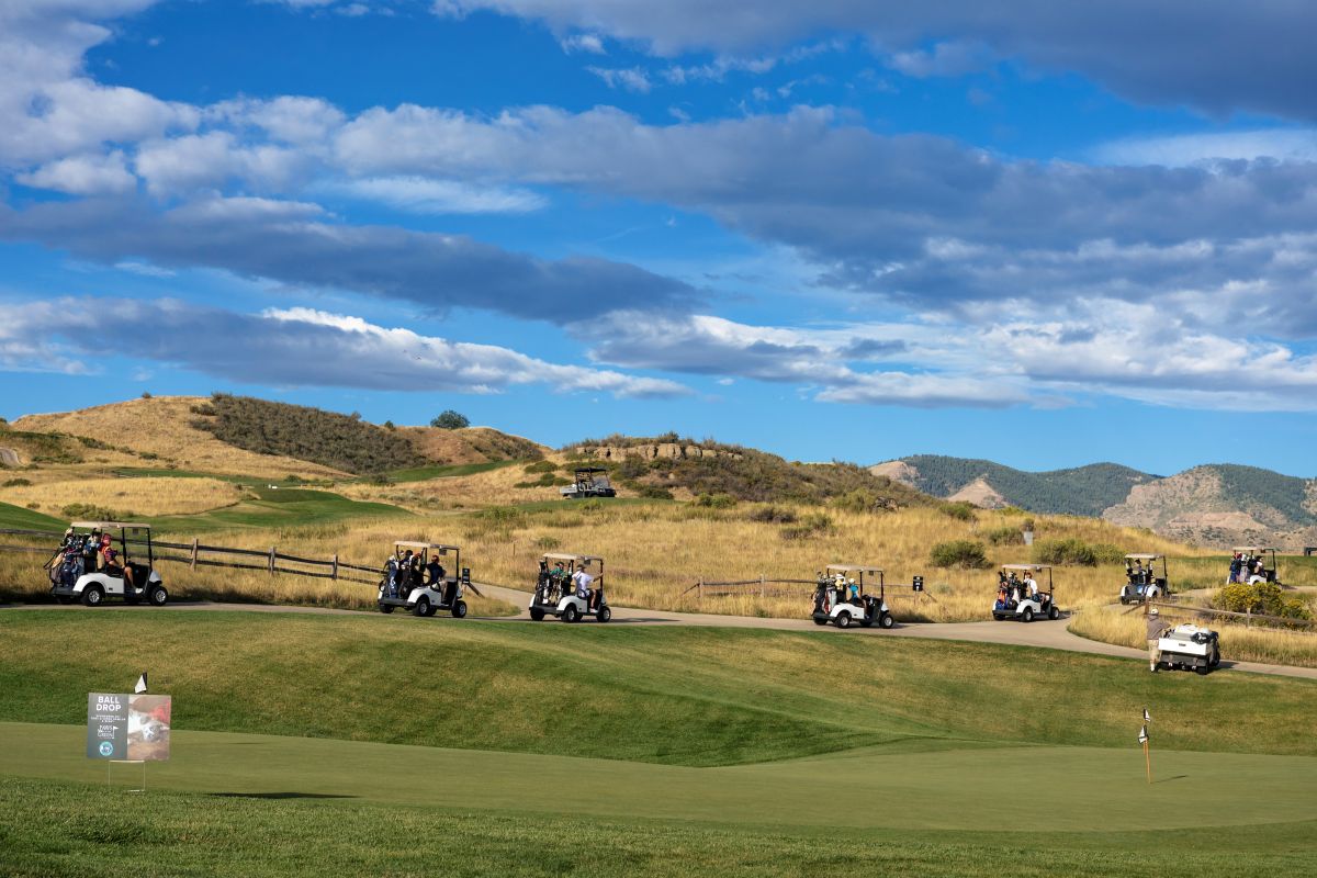 2026 Paws on the Green - golf carts head off to shotgun start