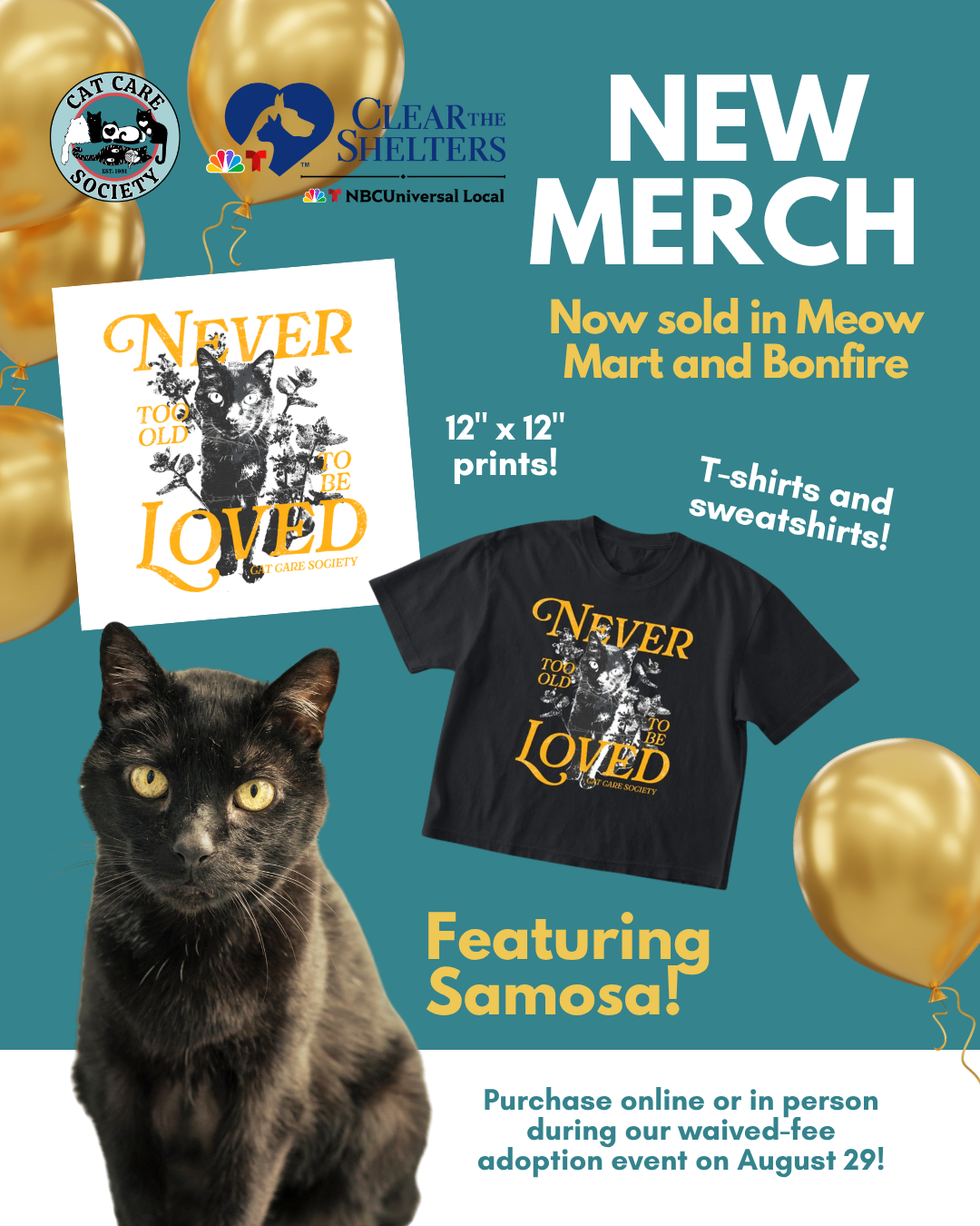 Clear the Shelters 2026 - new merch featuring Samosa