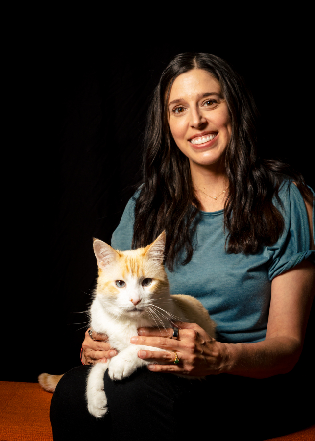 Erin Ellebracht with cat
