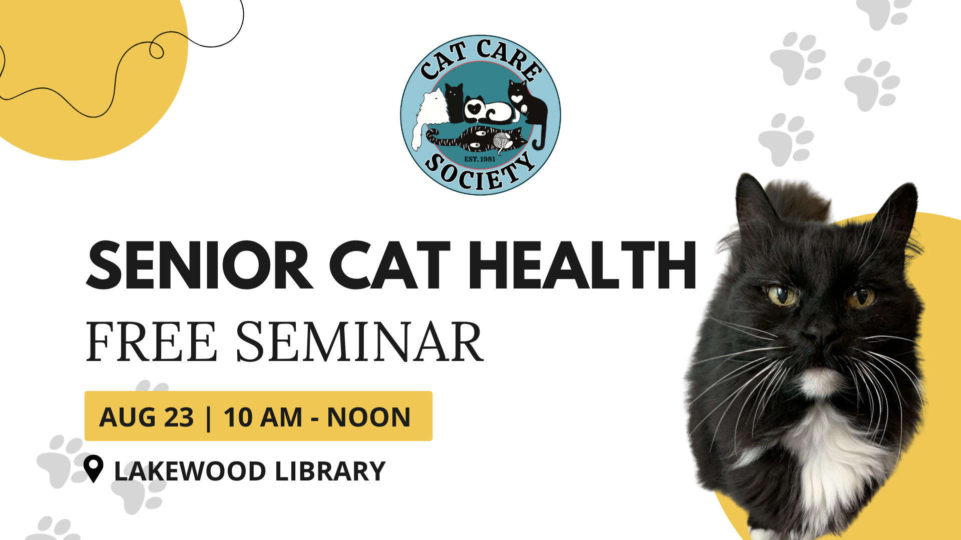 Seminars - Senior Cats Keeping Them Healthy - horizontal