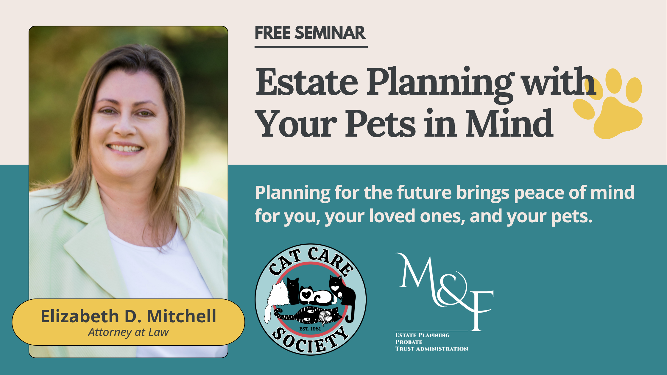 Estate Planning with Your Pets in Mind - September 18, 2026 - event header image